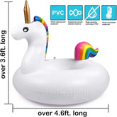 Giant Unicorn Pool Float, Inflatable Unicorn Pool Float Swimming Ring for Adults Summer Beach Pool Inflatable Floats Party (175cm*120cm)